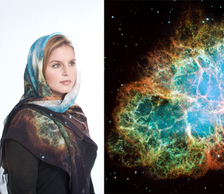 Illustration for article titled Dreamy scarves with NASA spaceporn printed directly on them